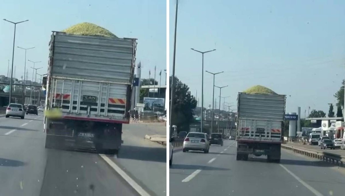Taşıdığı yükü yola savurdu