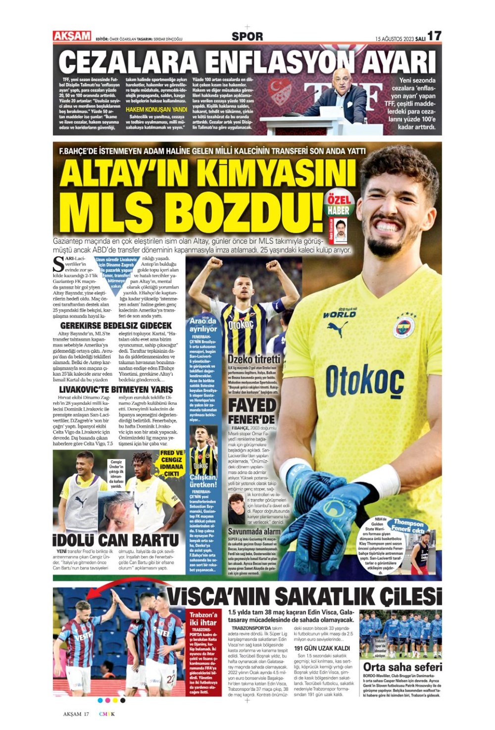 "Aslan'ın tur günü" | 15 Ağustos 2023 spor manşetleri - 3