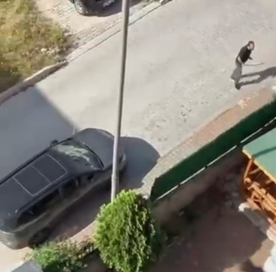 Sitede korku dolu anlar: Elindeki sopayla dehşet saçtı - 1