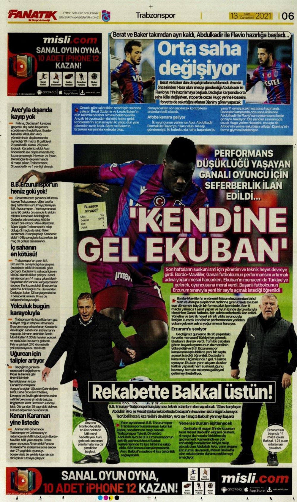 Günün spor manşetleri (13 Mart 2021) - 2