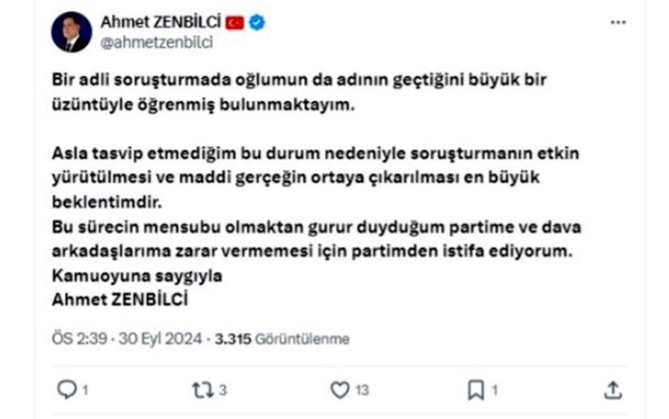 Adana Milletvekili Ahmet Zenbilci AK Parti'den istifa etti - 1