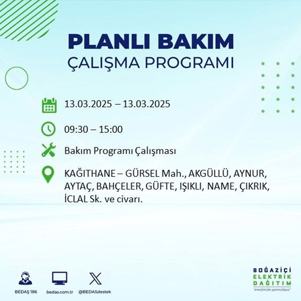 İstanbul'da Elektrikler Ne Zaman Gelecek? 19 İlçede Kesinti Alarmı (13 Mart Kesinti Haritası) 107