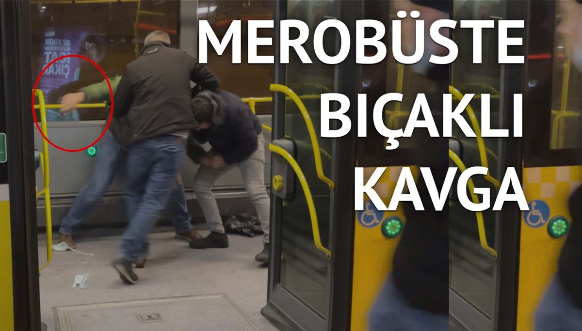 Bıçaklı saldırganı şemsiyeyle durdurmaya çalıştı