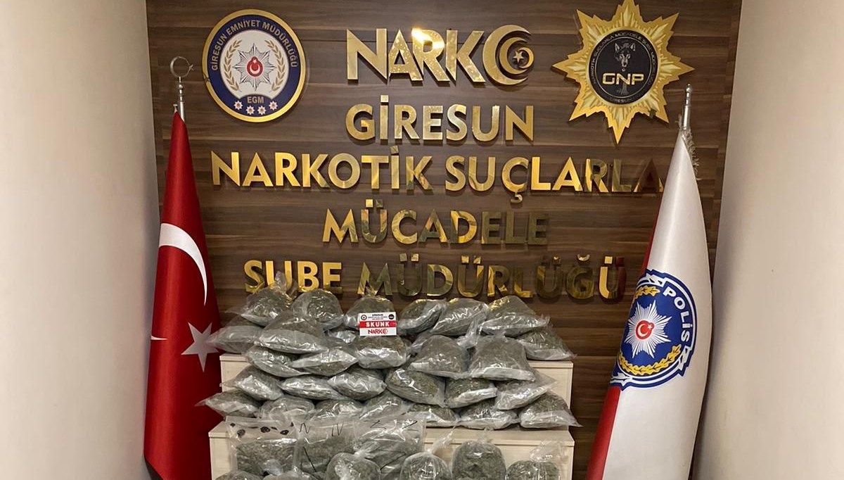 Giresun'da 55 kilo 789 gram sentetik uyuşturucu ele geçirildi