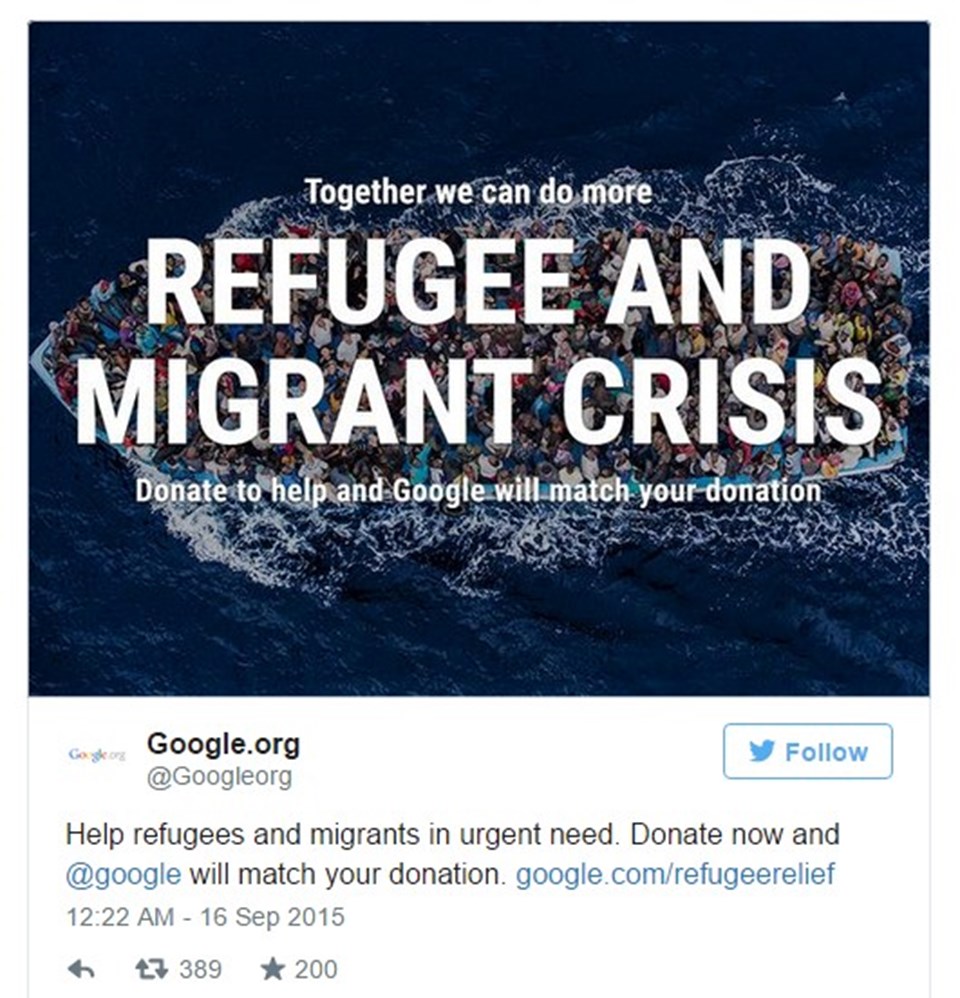 Google, mülteci krizine sessiz kalmadı - 1