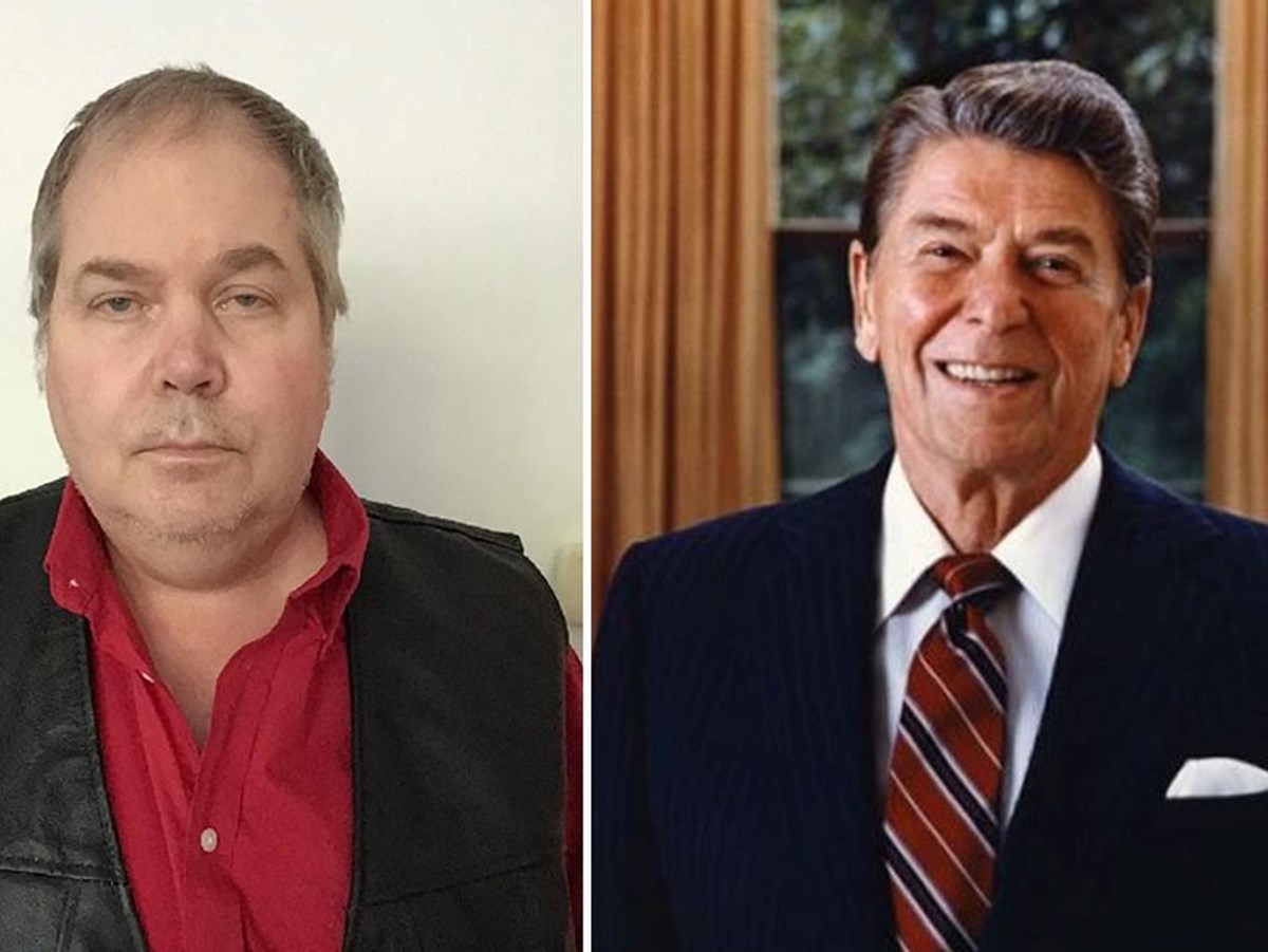 John Hinckley Jr (solda), Eski ABD Başkanı Reagan (sağda)