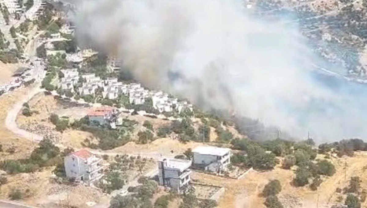 İzmir'de orman yangını: Ekipler müdahale ediyor (Bir site tahliye edildi)