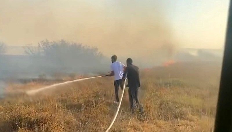 Lüleburgaz’da anız yangını