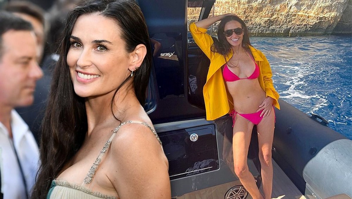 59 yaşındaki Demi Moore'dan bikini şov
