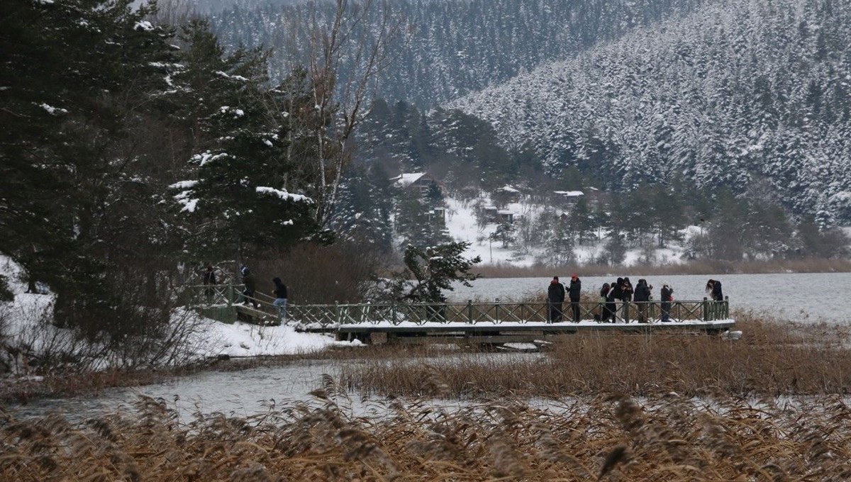 Abant'ta kış manzaraları görenleri hayran bıraktı