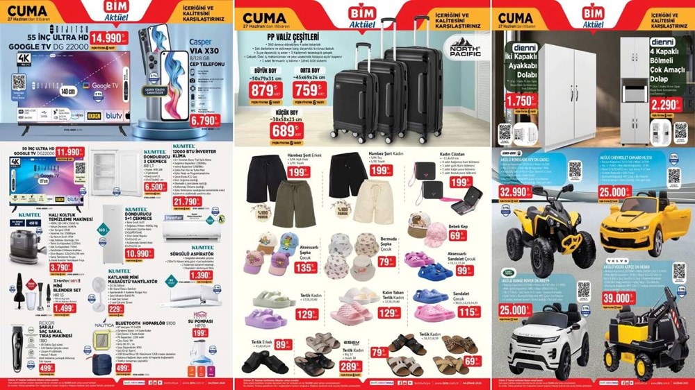Tüm ürünler satışta! BİM Aktüel Kataloğu 27 Haziran 2025: Bu Cuma günü dolap, ayakkabılık, dondurucu, klima, vantilatör raflarda - 1