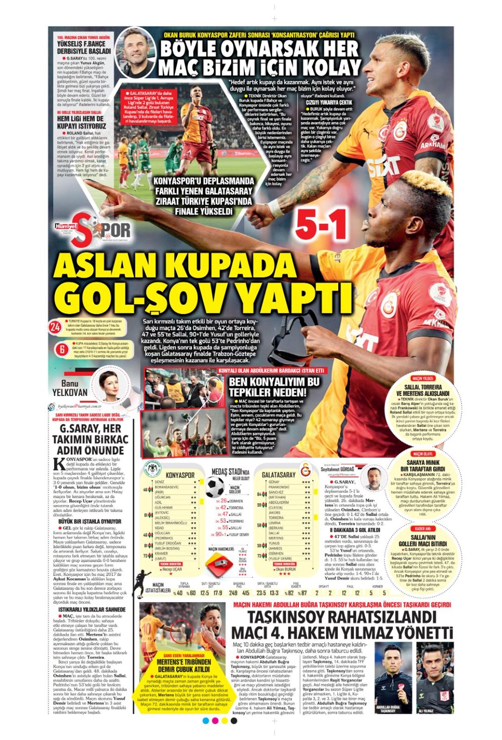 "Aslan finale kükredi" (23 Nisan 2025 spor manşetleri) - 21