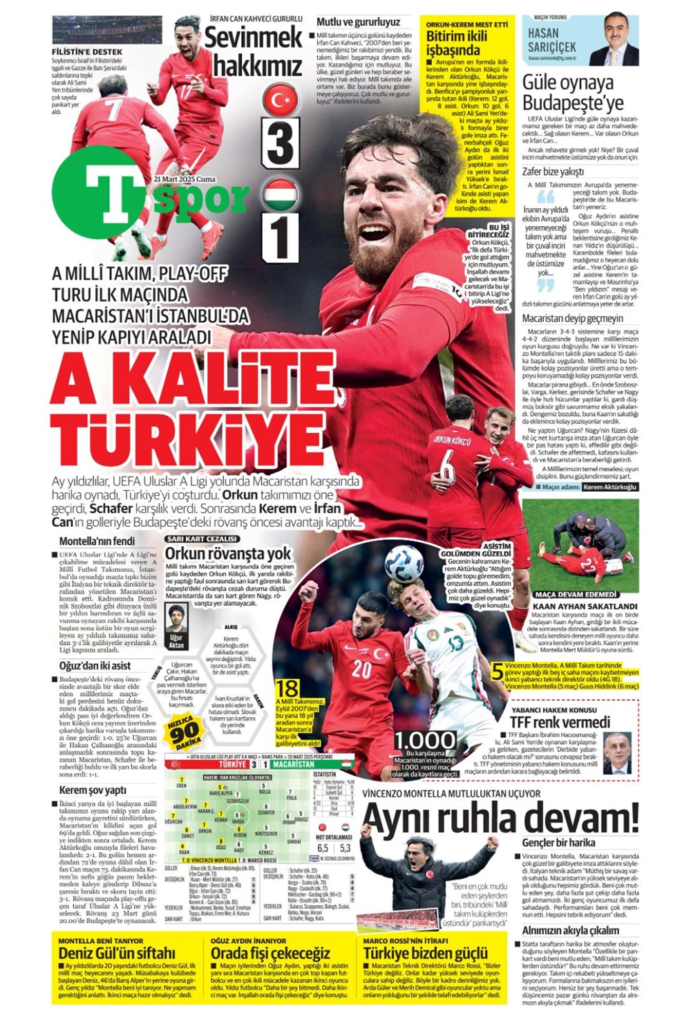 "İşte bizim çocuklar" (21 Mart 2025 spor manşetleri) - 16
