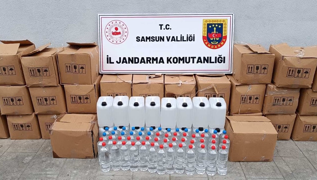 Samsun'da bir depoda 755 litre etil alkol ele geçirildi