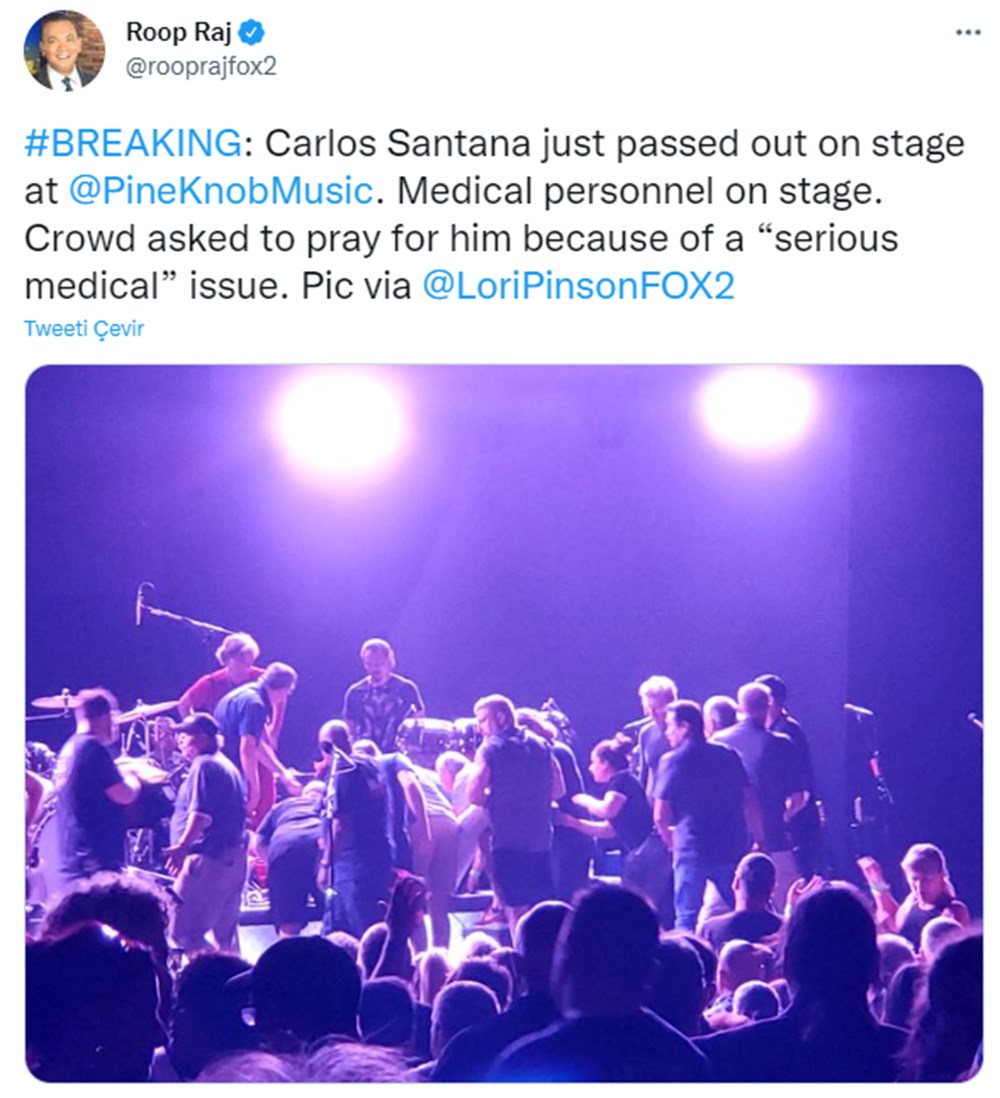 Efsane müzisyen Carlos Santana sahnede yere yığıldı - 3