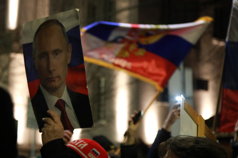 Sırbistan'ın başkenti Belgrad'da Rusya'ya destek gösterisi - 4