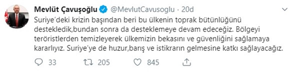 Dışişleri Bakanı Çavuşoğlu'dan operasyon açıklaması - 1