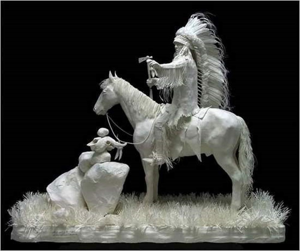Paper native. Аллен и Пэтти Экман. Allen and Patty Eckman художники. Скульптура из бумаги. Бумагопластика лошадь.