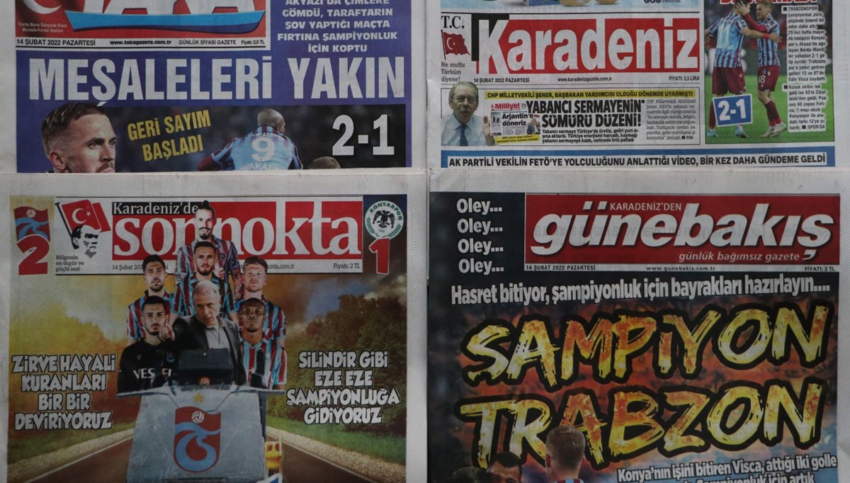 Trabzon yerel basınından şampiyonluk sesleri