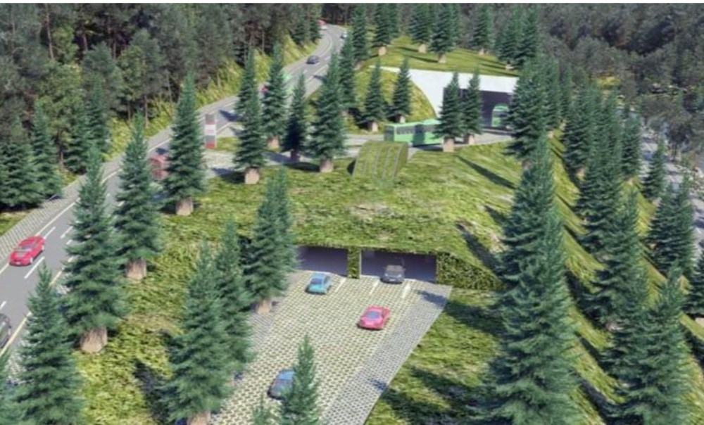 Environmental friendly parking lot inside the mountain in Ayder Plateau - 3