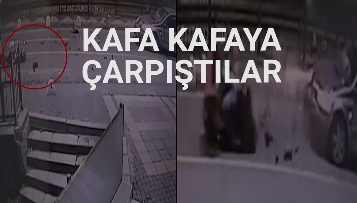 Ters yöne giren motosikletli kurye otomobille çarpıştı Ters yöne giren motosikletli kurye otomobille çarpıştı