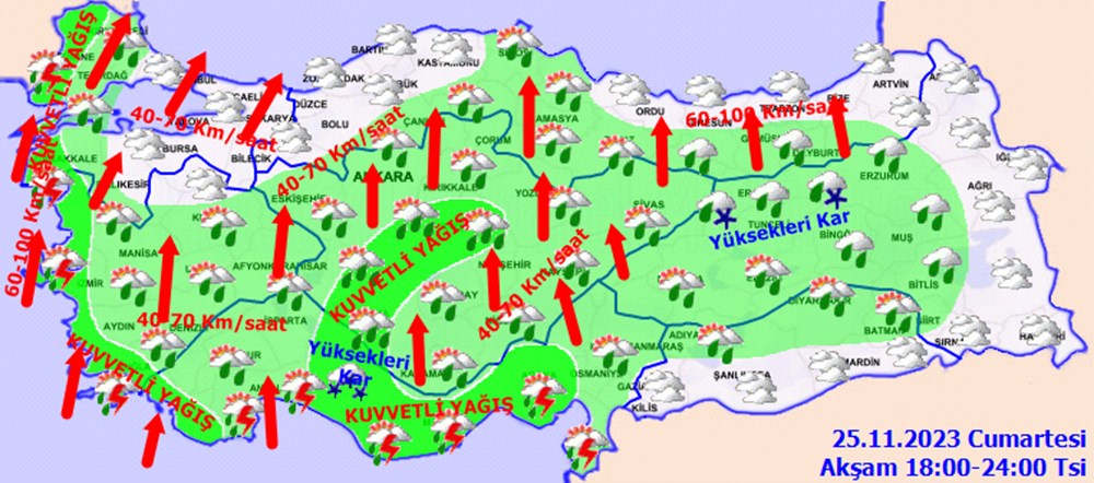 Meteoroloji'den 64 il için hafta sonu uyarısı: Fırtına ve kar geri dönüyor (Kar ne zaman yağacak, İstanbul'da kar yağacak mı?) - 23