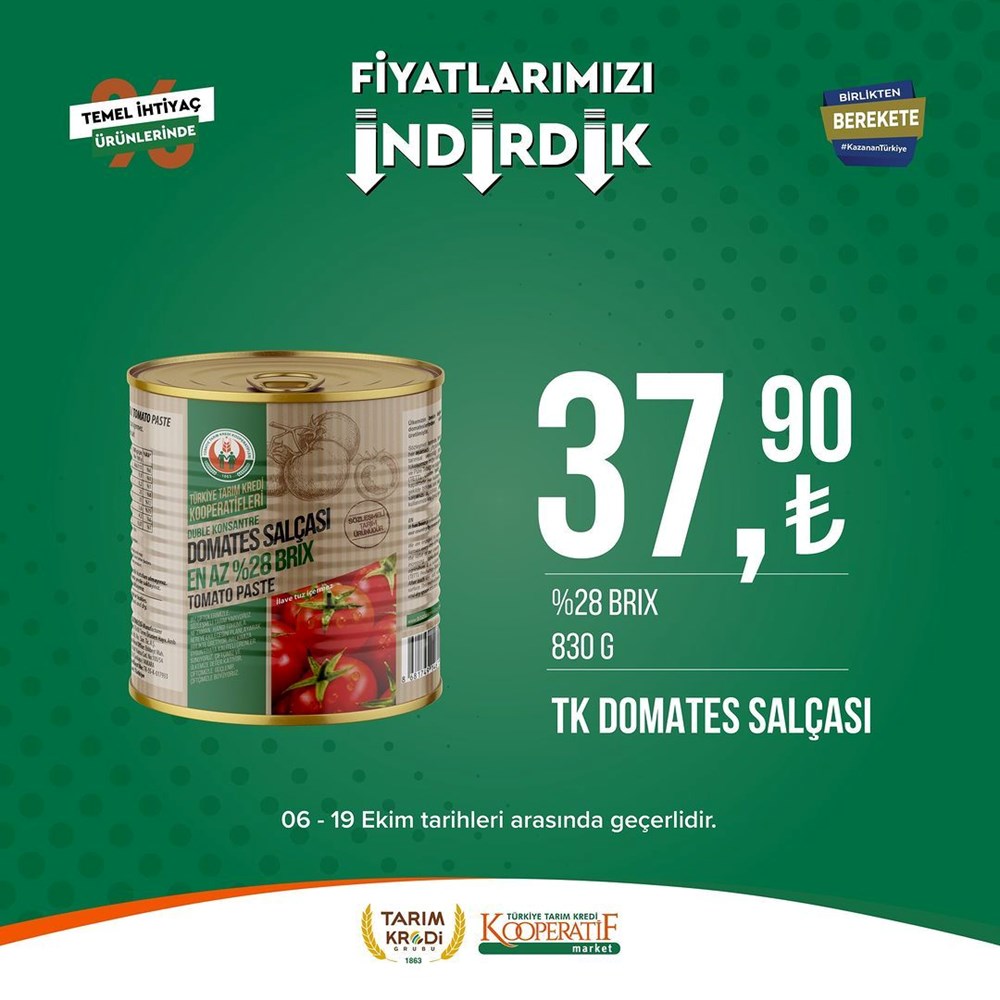 İNDİRİM BUGÜN BAŞLADI! Tarım Kredi Kooperatifi Market İndirim Kataloğu | Siirt Olay Haber Tarım Kredi Kooperatif Market ekim ayına özel yeni indirimli ürünler listesi: Yüzde 50 indirim bugün başlıyor (16 Ekim-2 Kasım 2023 Tarım Kredi Market indirimleri) - 79