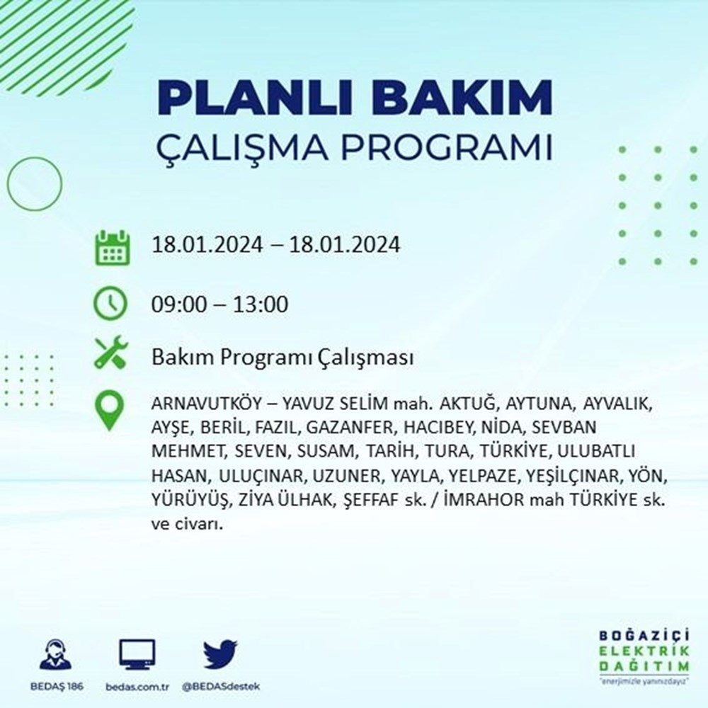 İstanbul'un 17 ilçesinde elektrik kesintisi: Elektrikler ne zaman gelecek? (18 Ocak BEDAŞ kesinti programı) - 4