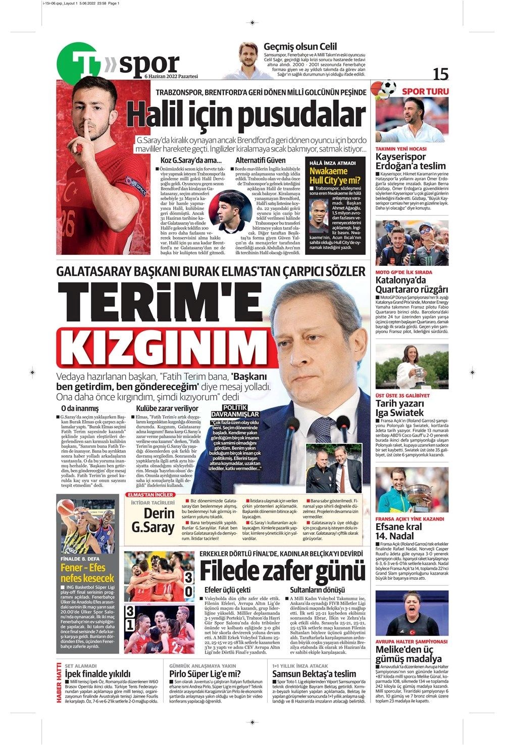 Günün spor manşetleri (6 Haziran 2022) - 26