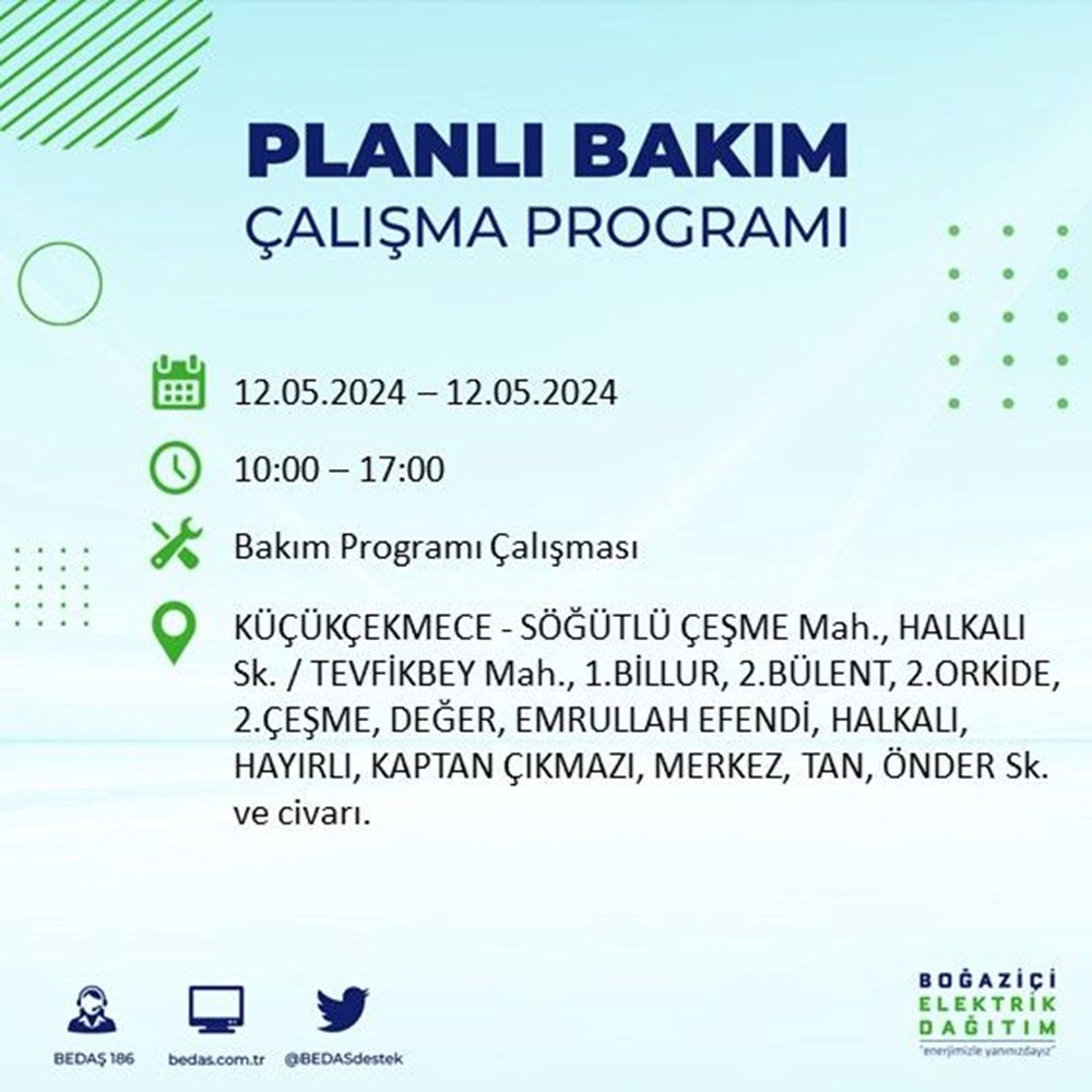 İstanbul'un 10 ilçesinde elektrik kesintisi: Elektrikler ne zaman gelecek? BEDAŞ kesinti programı - 11
