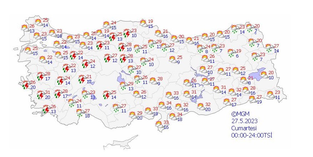 15 il için kuvvetli yağış ve fırtına uyarısı (Bugün hava nasıl olacak?) - 17