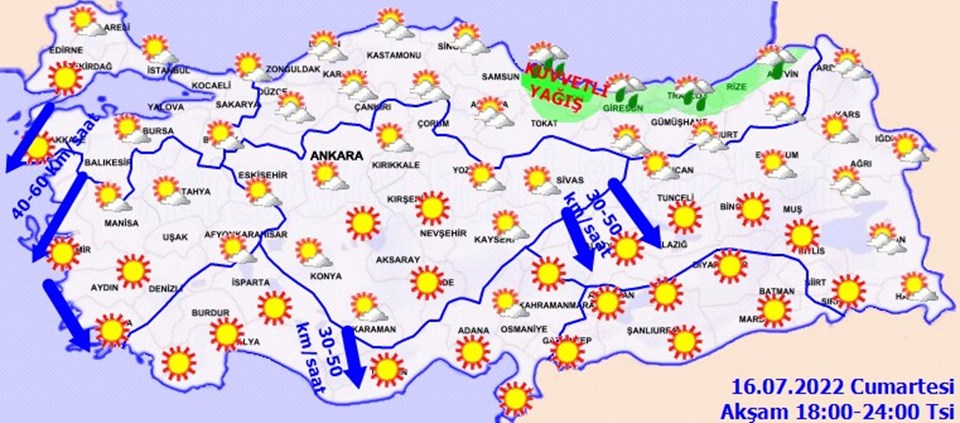 16 Temmuz'da hava durumu nasıl olacak? Meteoroloji'den sağanak ve rüzgar uyarısı - 4