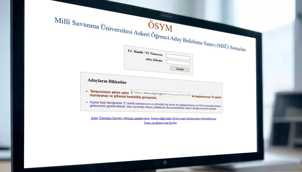 2025 MSÜ sınav sonuçları açıklandı son dakika: (MSÜ sonuçları sorgulama ekranı)