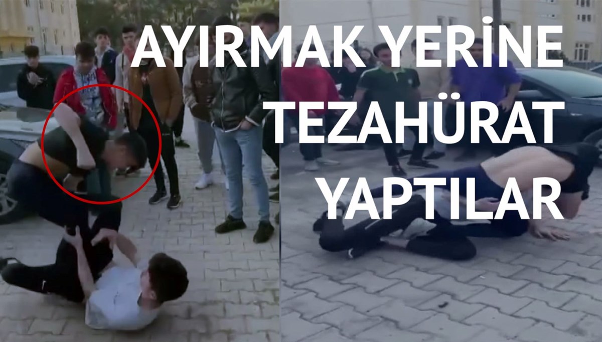 İki lise öğrencisi kavga etti, arkadaşları da izledi