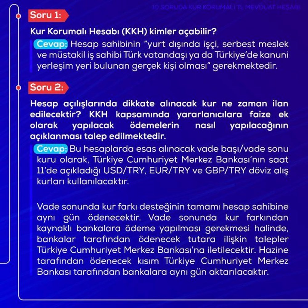 Bakanlık açıkladı: İşte 10 soruda Kur Korumalı TL Mevduat Hesabı - 2