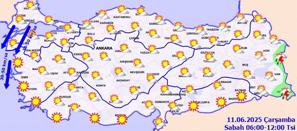 Marmara ve Ege için kuvvetli rüzgar uyarısı - 1