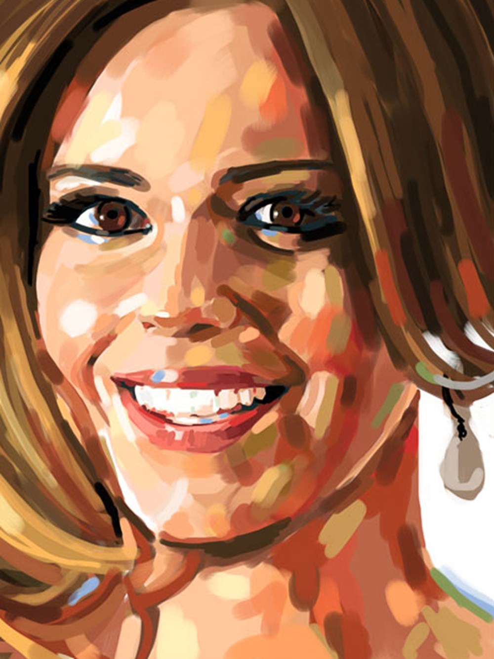 Лицо человека гуашью