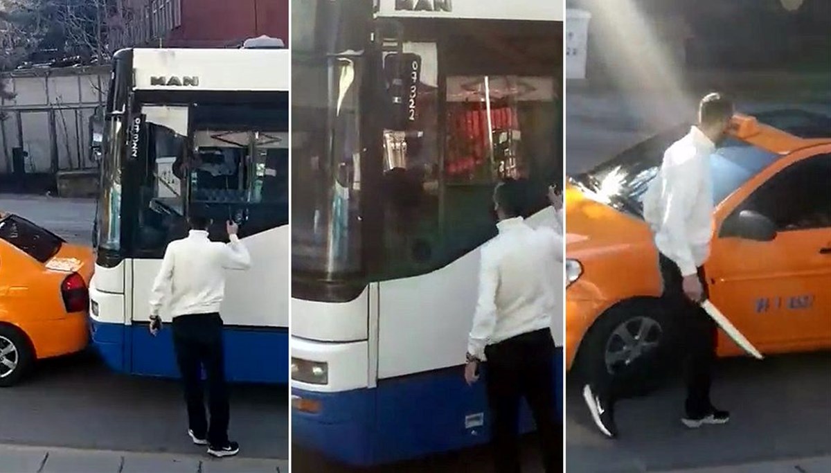 Otobüs şoförünü bıçakla tehdit etmekle suçlanan taksici hakkında soruşturma