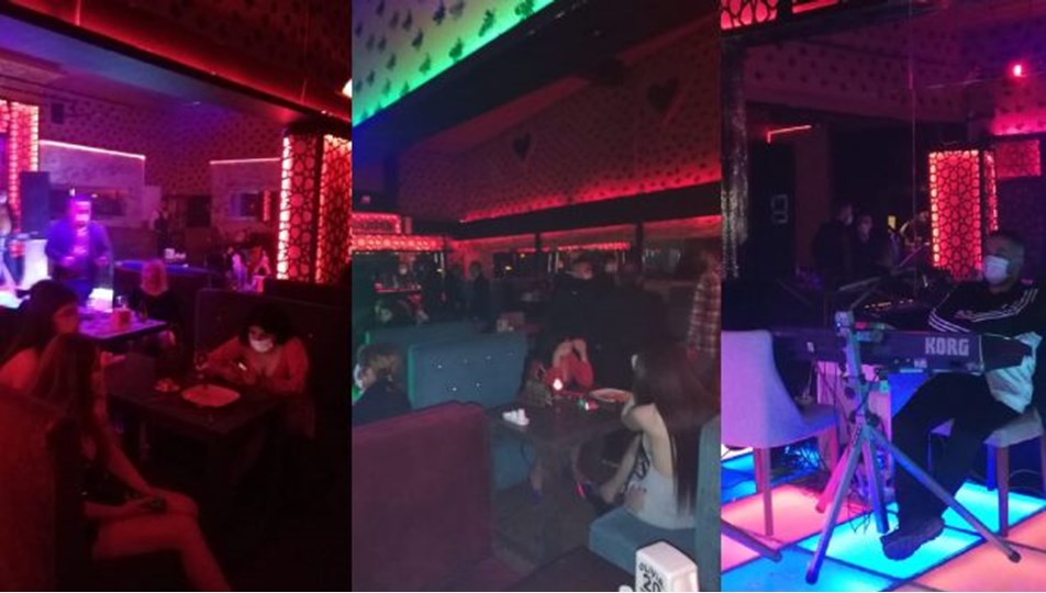 Sokak kısıtlamasında açık olan ruhsatsız bara baskın
