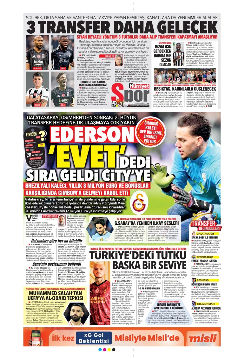 "Kadıköy rüyası" (10 Ağustos spor manşetleri) - 7