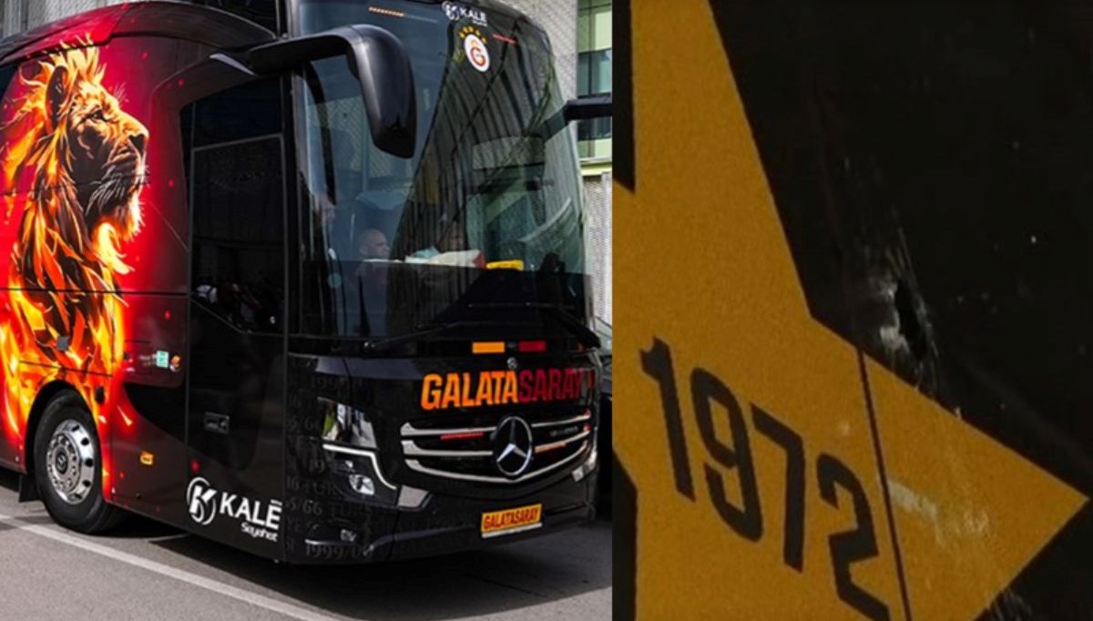 Galatasaray otobüsüne taşlı saldırı Galatasaray otobüsüne taşlı saldırı