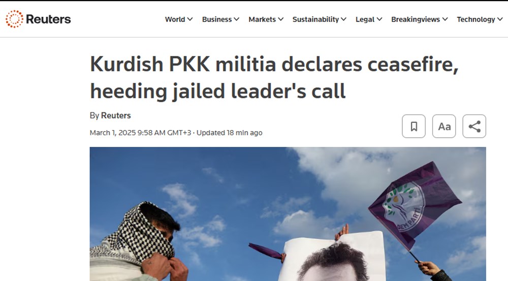 PKK'nın ateşkes ilanı dünya manşetlerinde: