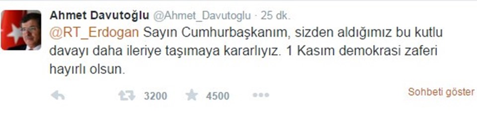 Başbakan Davutoğlu ile Erdoğan Twitter'dan mesajlaştı - 2