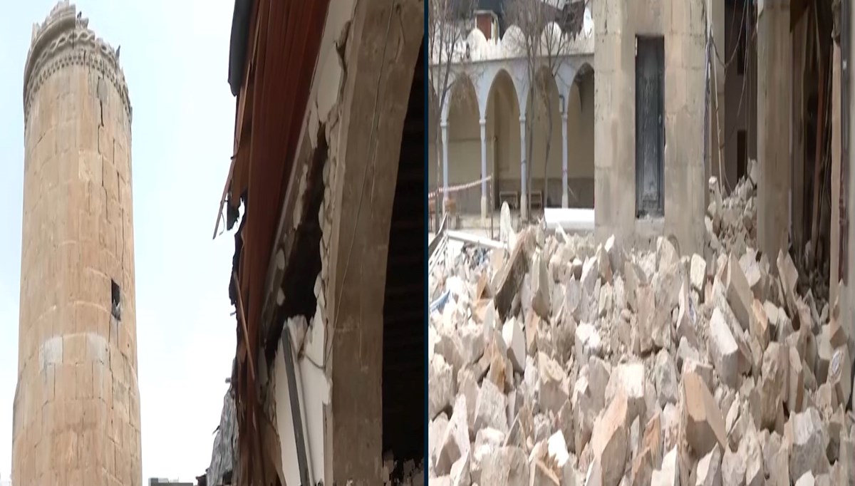 Kahramanmaraş'ta 522 yıllık Ulu Camii enkaza döndü Kahramanmaraş'ta 522 yıllık Ulu Camii enkaza döndü