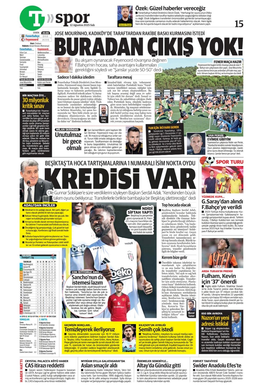 "Altyapıya Osimhen menüsü" (12 Ağustos spor manşetleri) - 27