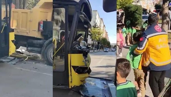 Öğrencileri taşıyan otobüs kaza yaptı: Yaralılar var