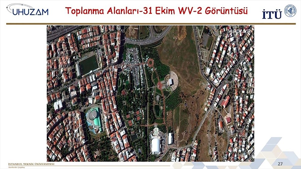 İzmir'deki yıkım uzaydan görüntülendi