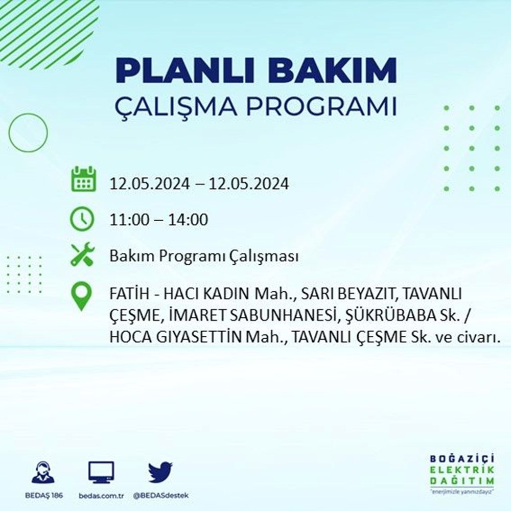 İstanbul'un 10 ilçesinde elektrik kesintisi: Elektrikler ne zaman gelecek? BEDAŞ kesinti programı - 9
