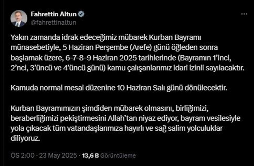 BAYRAM TATİLİ 9 GÜN MÜ OLDU? Kurban Bayramı tatili 9 gün mü, kaç gün sürecek? Bayram tatili uzatıldı mı, ne vakit başlıyor? 73