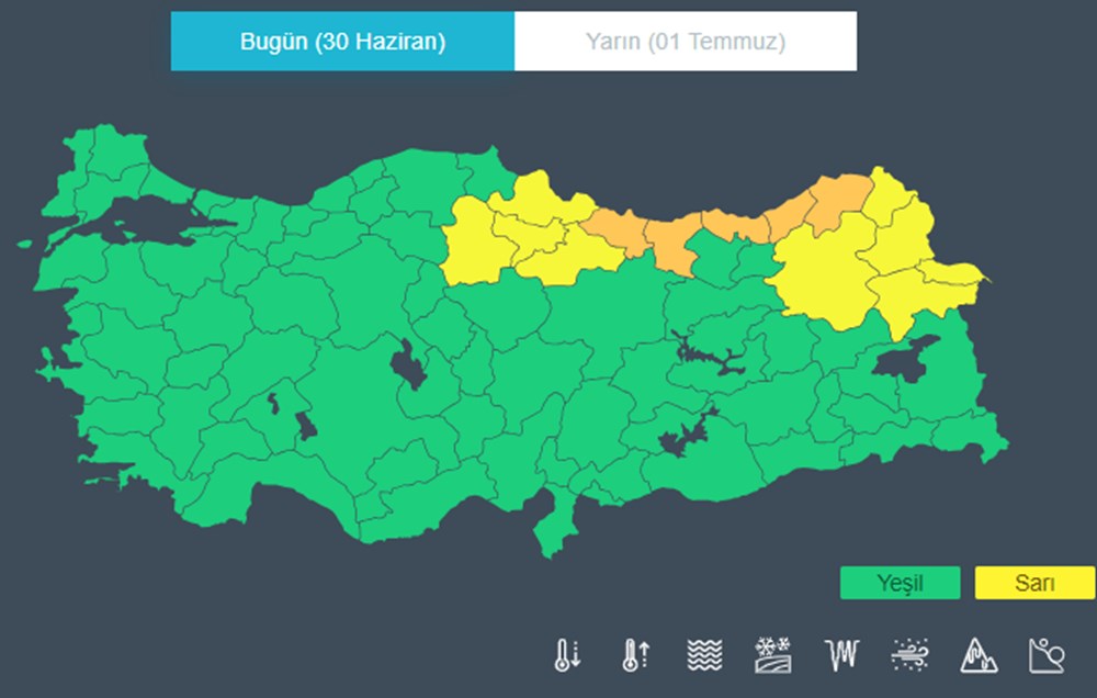 Meteorolojiden 14 il için sarı ve turuncu kodlu uyarı (Bayramın 3. günü hava durumu) - 4